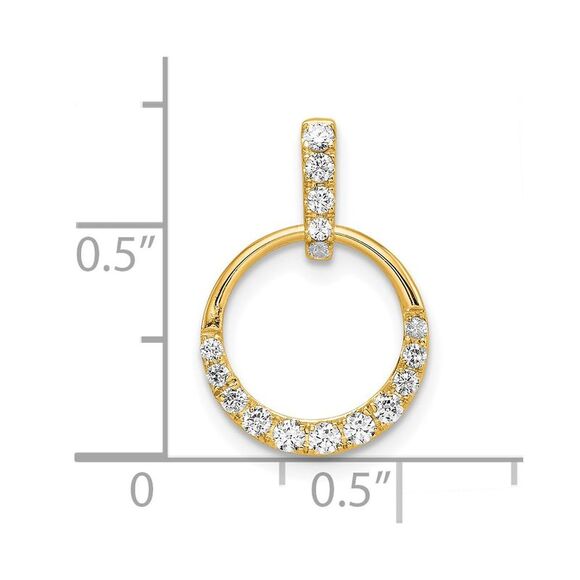 Kazi Luxury 14k Yellow Gold Circle Diamond Pendant - Picture 2 of 2